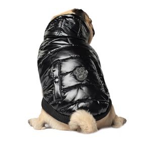 Canada Pooch Black Shiny Puffer Vest for Dogs Size 18